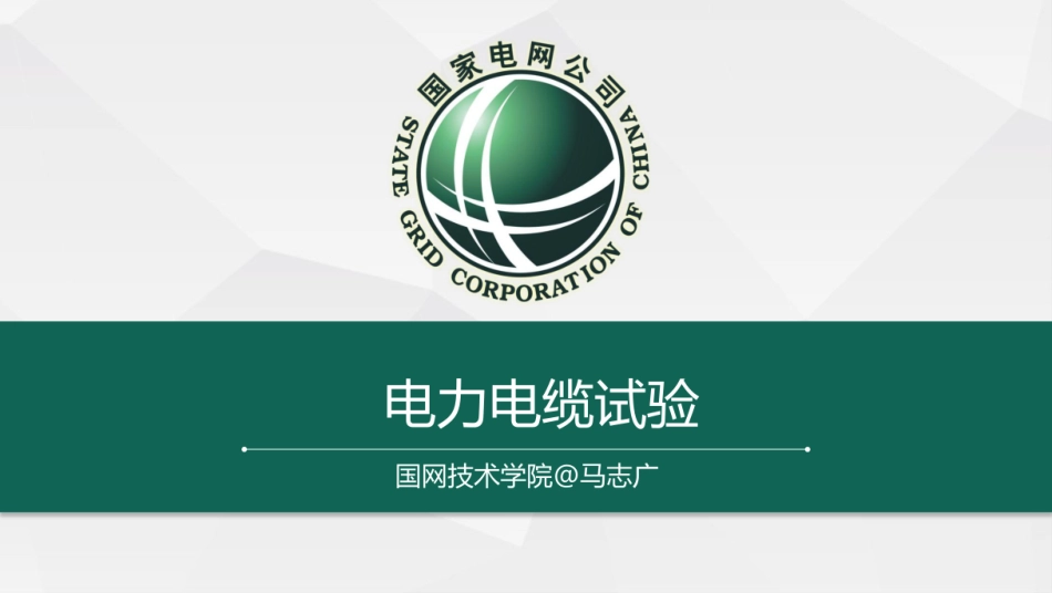 国家电网 电力电缆试验技术_第1页