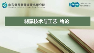 制氢技术与工艺课件全套 第1～11章 绪论、煤制氢---新能源制氢技术(478页).