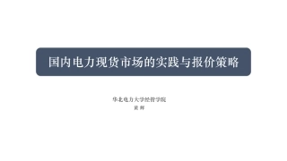 华北电力大学PPT：国内电力现货市场实践与报价策略V2.0（全152页）