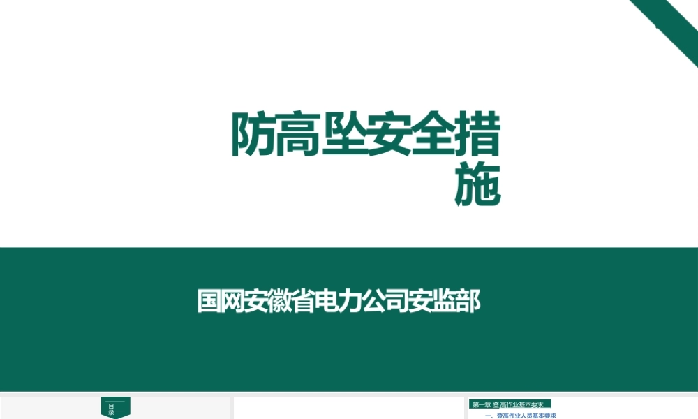 国网防高坠安全措施培训课件