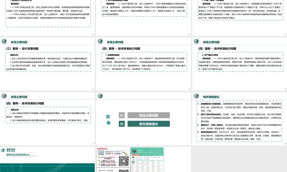 2024年上半年公司规模以上输变电工程初步设计评审典型问题分析