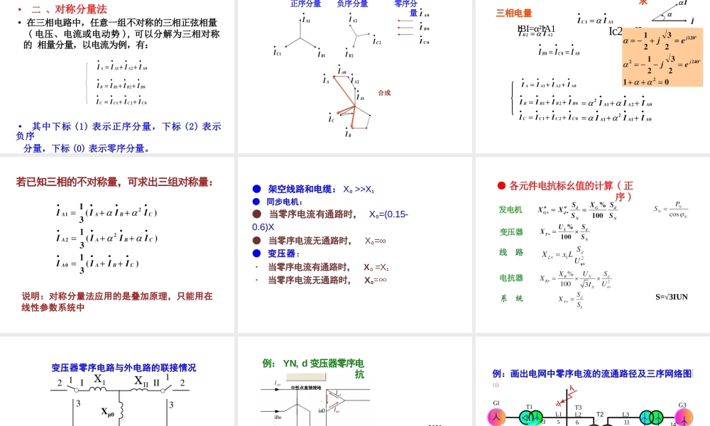 正序、负序、零序