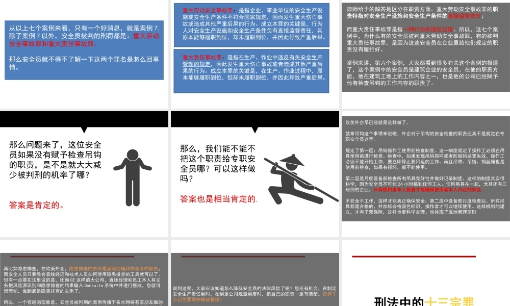 安全管理人员避责免责培训课件