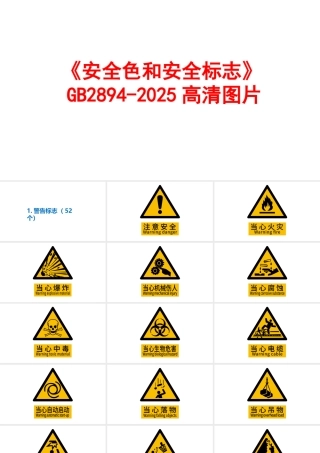 《安全色和安全标志》GB2894-2025高清图片