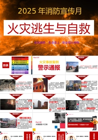 -2025年消防宣传月之火灾逃生与自救培训