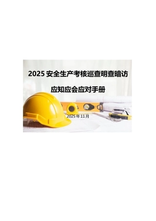 -2025中央安全生产考核巡查明查暗访应知应会手册