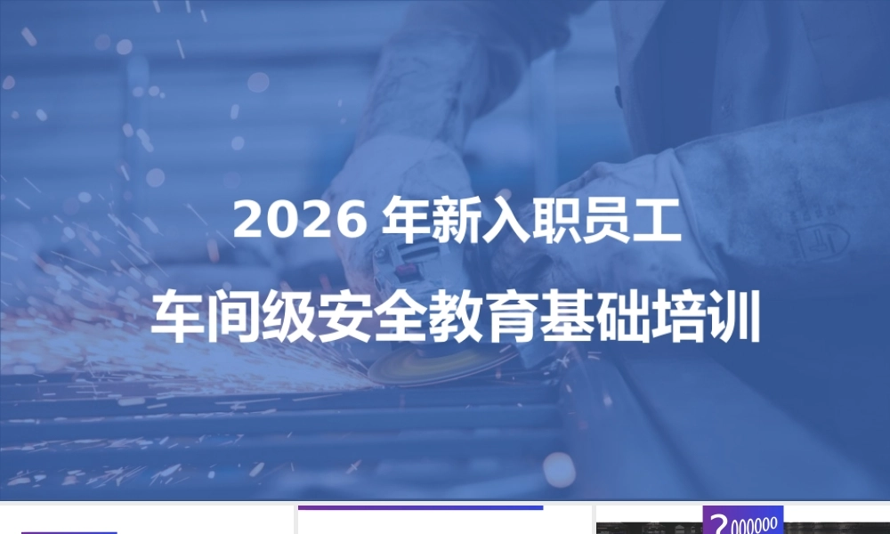 -2026年新员工入职车间级安全培训