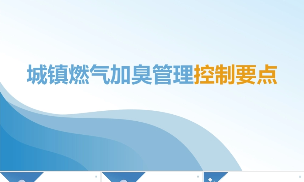 城镇燃气加臭管理控制要点知识培训