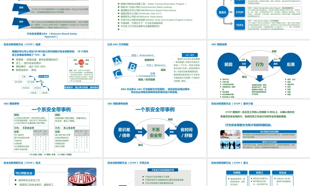 基于杜邦安全训练观察方法STOP