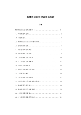 森林消防队伍建设规范指南