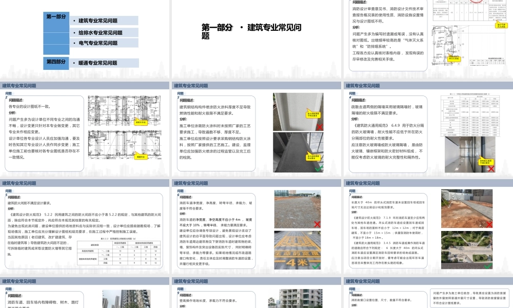 消防验收现场评定常见问题分析