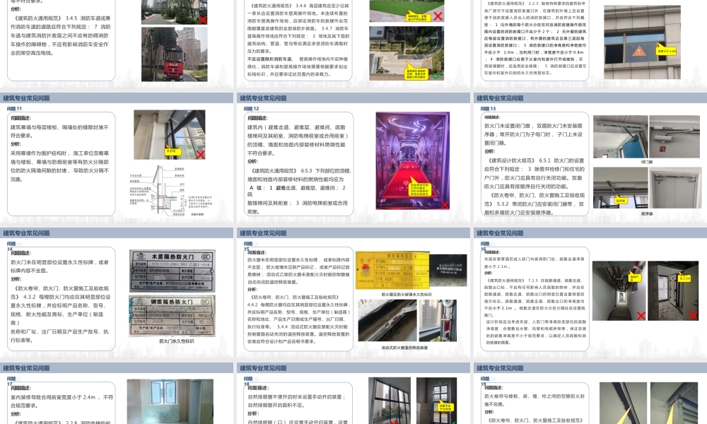 消防验收现场评定常见问题分析