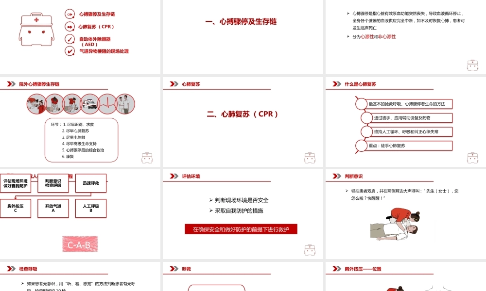心肺复苏培训课件（含AED和气道异物梗阻）