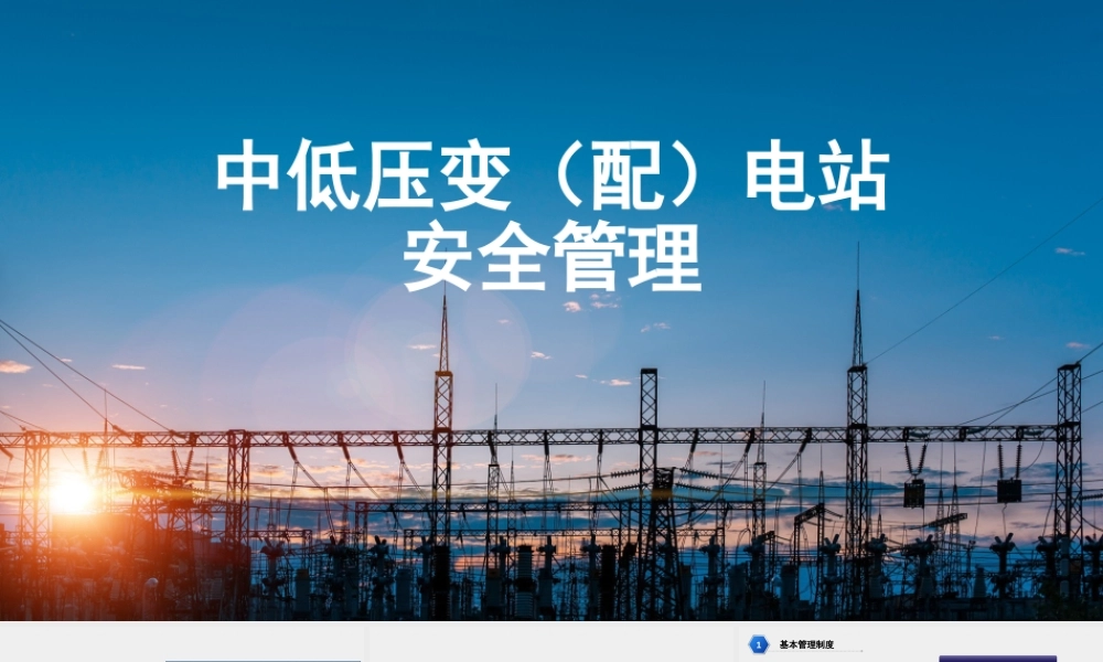 中低压变(配)电站安全管理