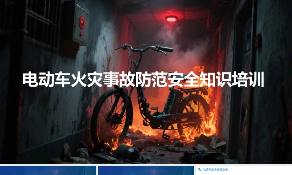 电动车火灾事故防范安全知识培训