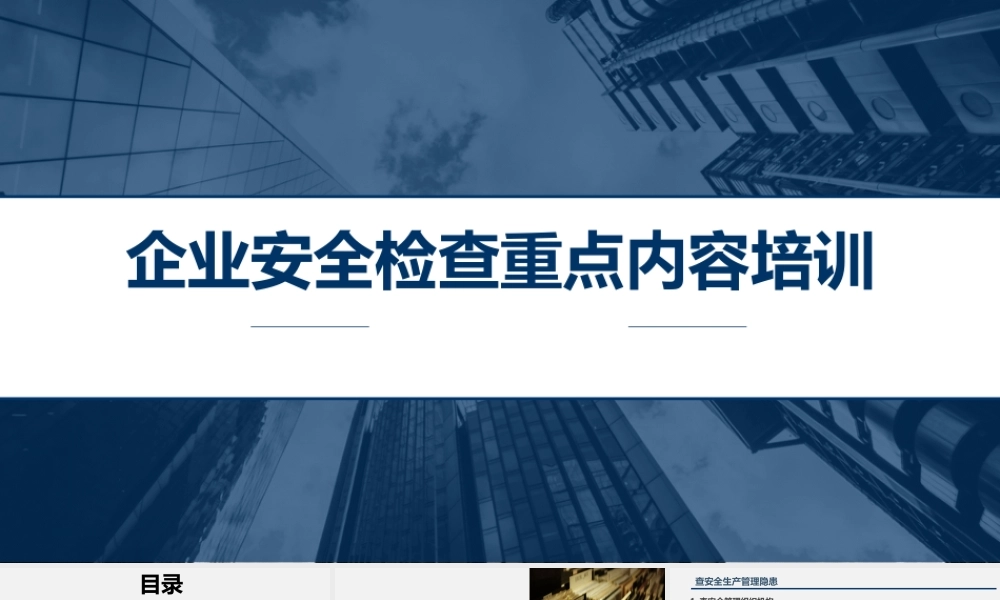企业安全检查重点内容培训