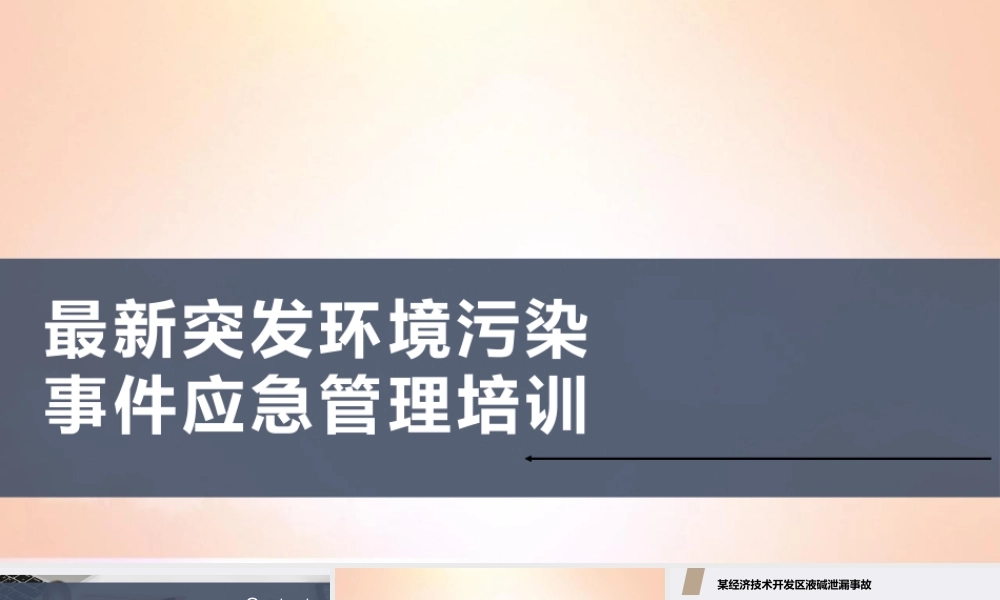 突发环境污染事件应急管理培训 (1)