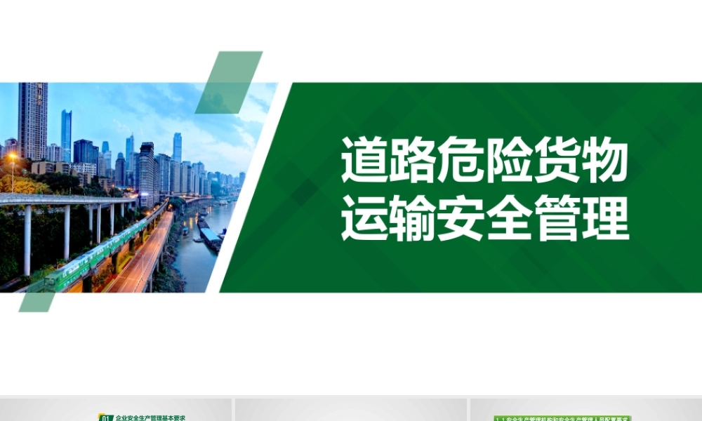 危险货物道路运输安全管理