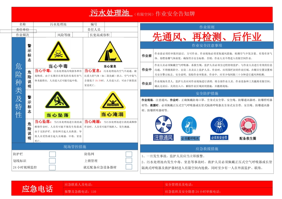 有限空间作业安全告知牌、警示标志及安全风险告知书_第3页