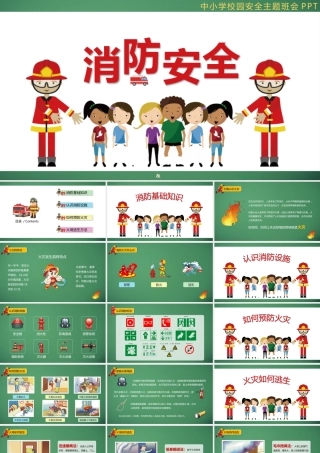 中小学校园消防安全主题班会PPT (1)