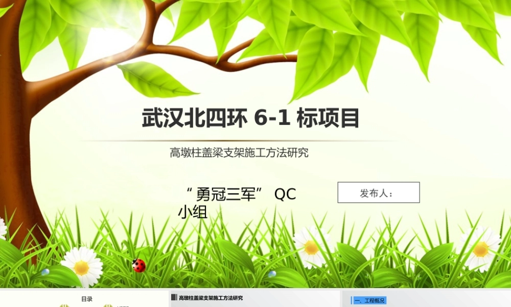 【QC】高墩柱盖梁无落地支架施工方法研究ppt（40页）
