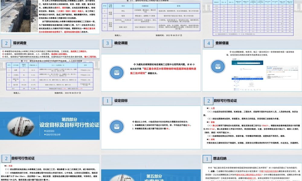 【QC】含水软弱粉细砂地层超深地连墙快速施工2022年ppt（55页）