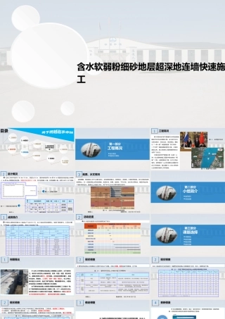 【QC】含水软弱粉细砂地层超深地连墙快速施工2022年ppt（55页）