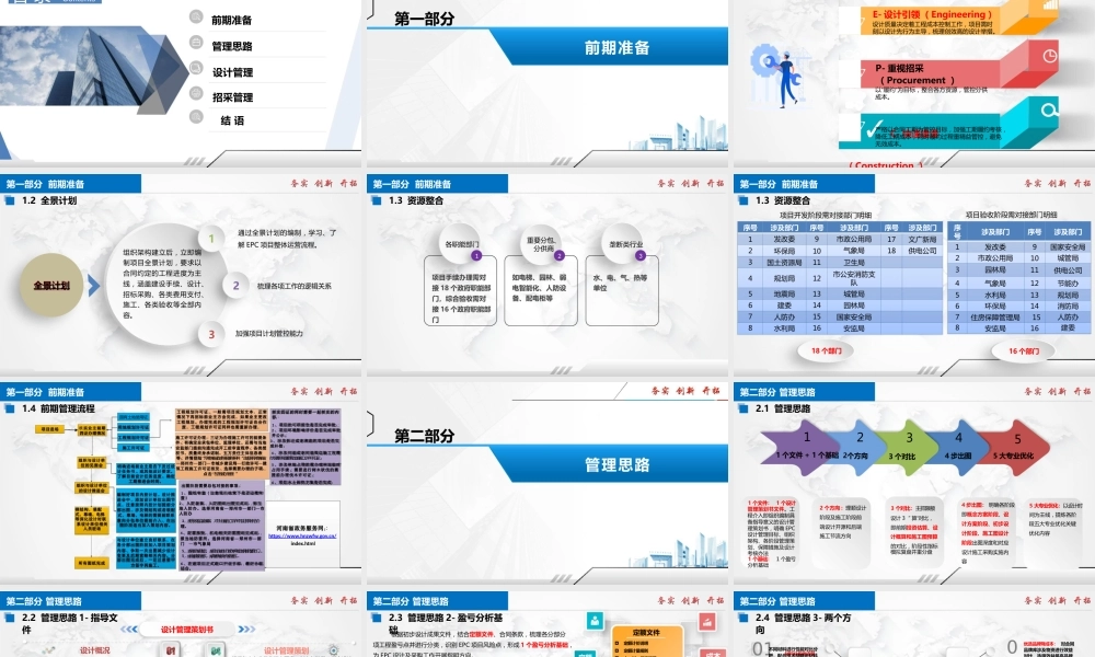 EPC项目管控要点经验分享2023ppt（50页）
