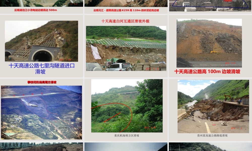 高边坡变形类型原因分析与防治ppt（126页）
