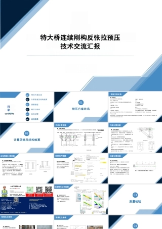 特大桥连续刚构反张拉预压技术交流汇报ppt（26页）
