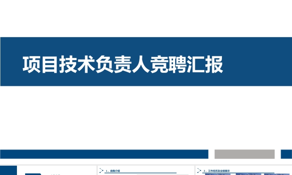 项目技术负责人竞聘汇报ppt（12页）
