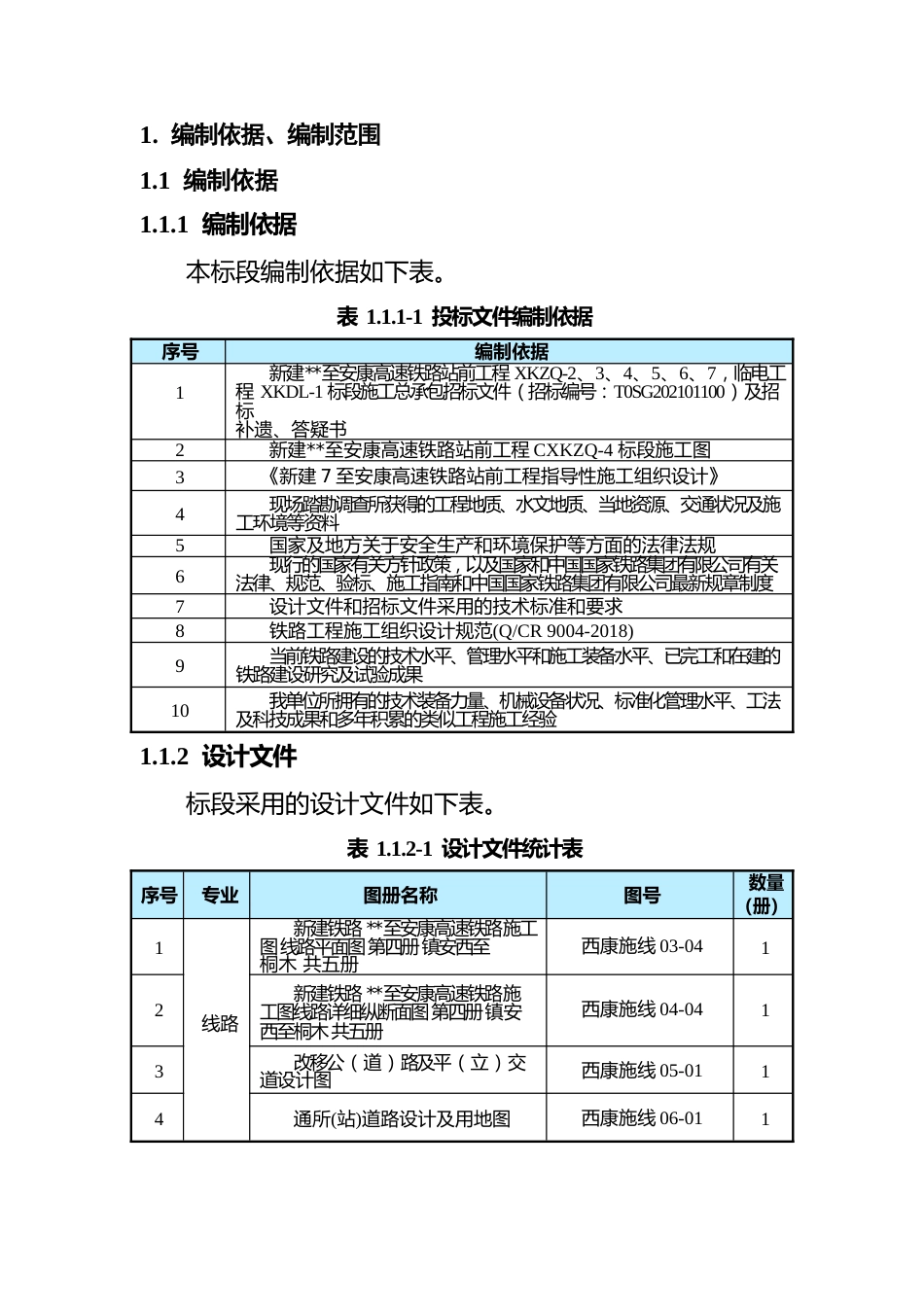高速铁路站前工程技术标2021年word(330页)_第1页