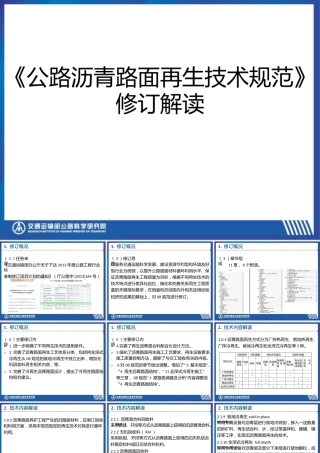 公路沥青路面再生技术规范修订解读PPT（58页）