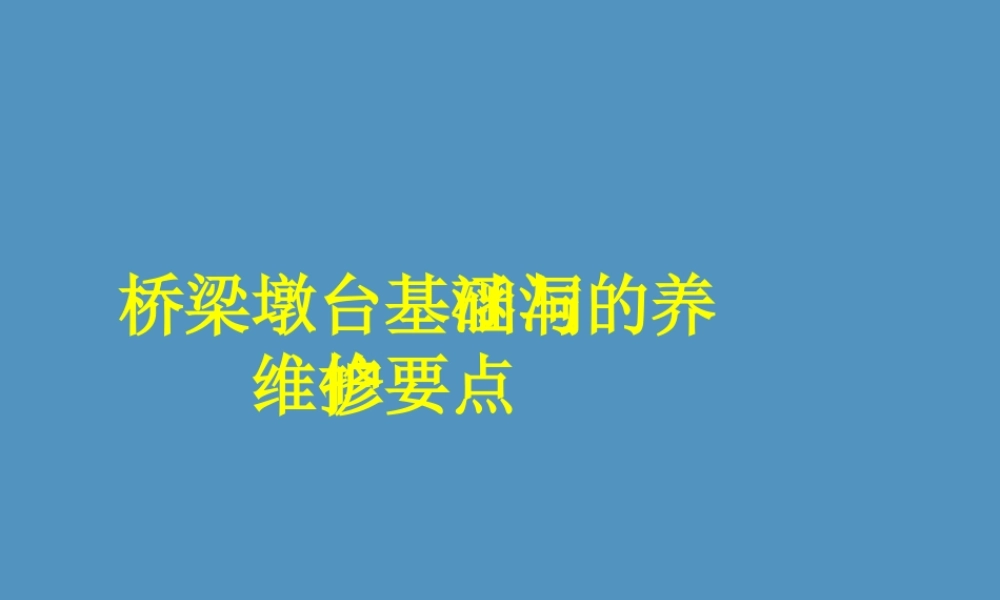 桥梁墩台基础与涵洞的养护维修要点PPT（92页）