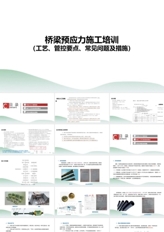 桥梁预应力施工培训，工艺、管控要点、常见问题及措施（59页） (1)