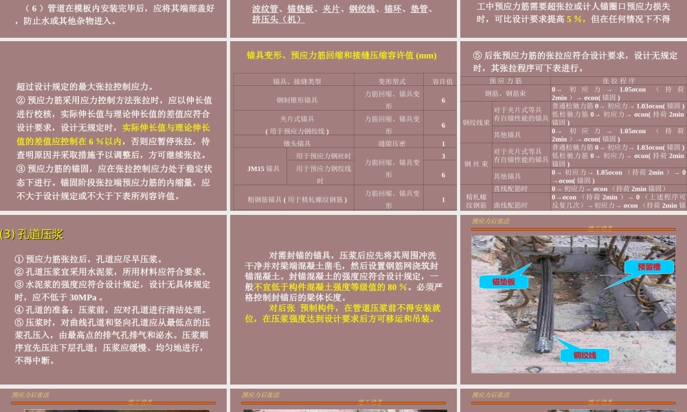 预应力后张法培训讲义总结（60页）