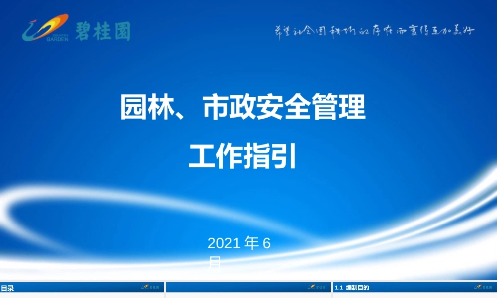 园林、市政安全管理工作指引2021ppt（55页）