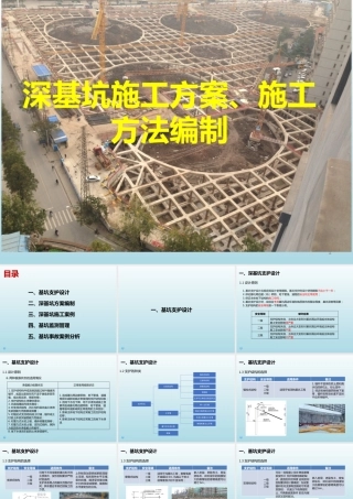 2022深基坑施工方案、施工方法编制ppt（126页）