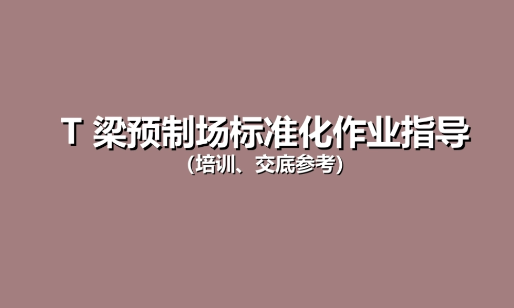T梁预制场标准化作业指导ppt(87页)
