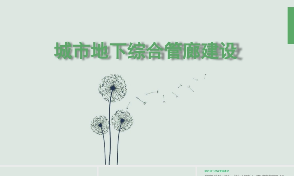 城市地下综合管廊建设ppt(40页)