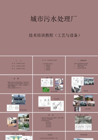 城市污水处理厂技术培训教程，工艺与设备ppt（133页）