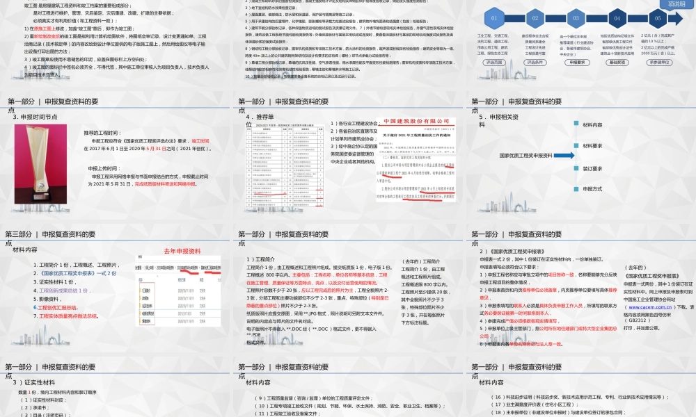 创优项目资料管理培训（国家优质奖）PPT2021（139页）
