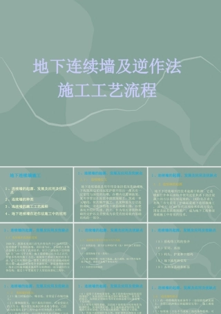 地下连续墙及逆作法施工工艺流程ppt（58页）