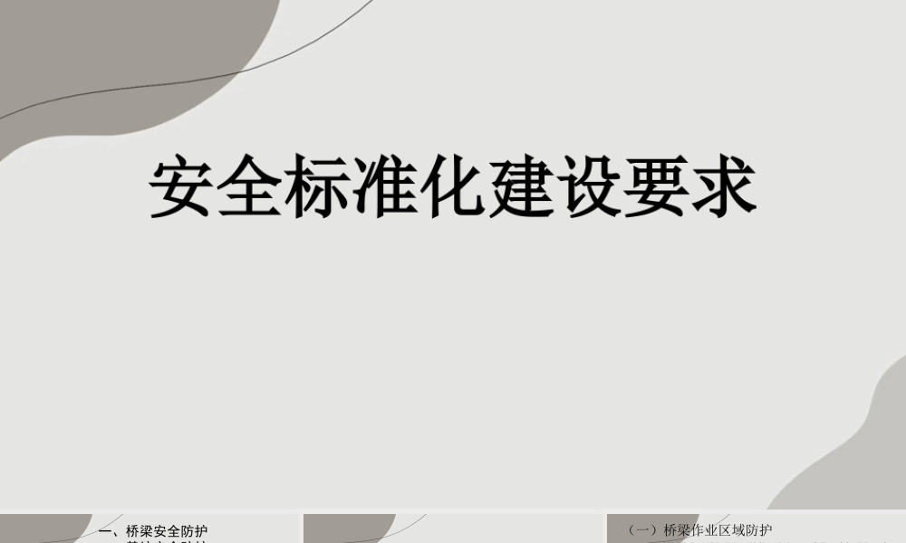 桥梁工程安全防护标准化建设要求PPT（121页）
