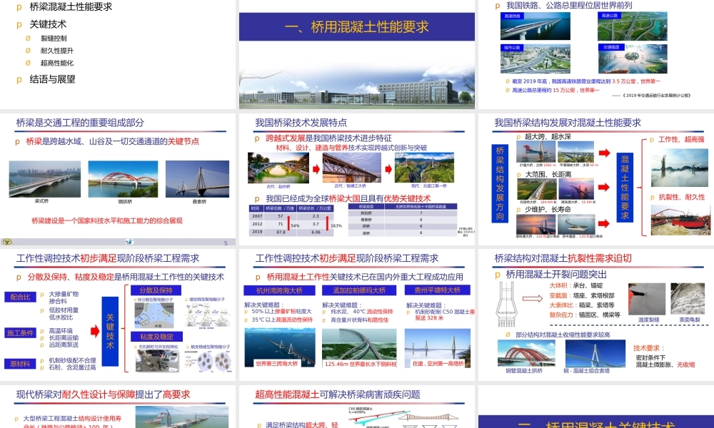 桥梁结构混凝土关键技术PPT2020（70页）