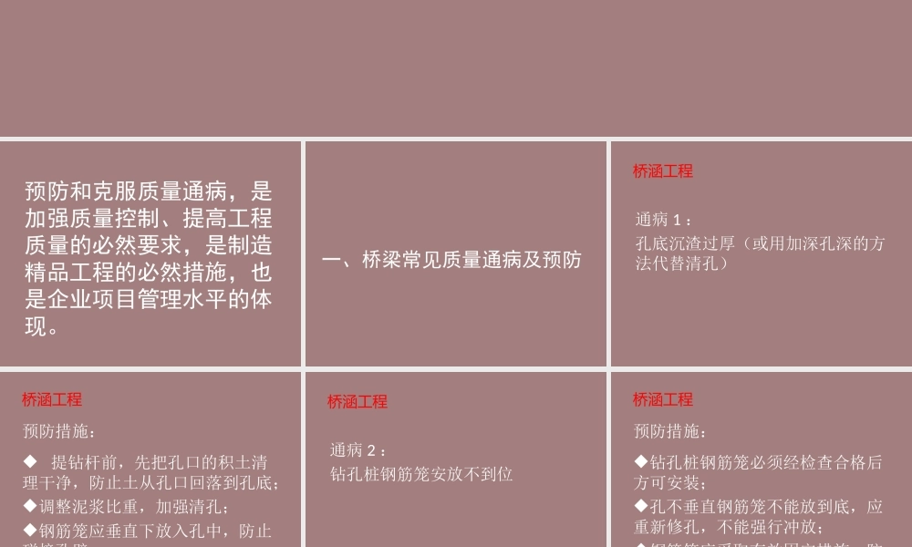 桥梁隧道施工常见质量通病及预防PPT(196页)