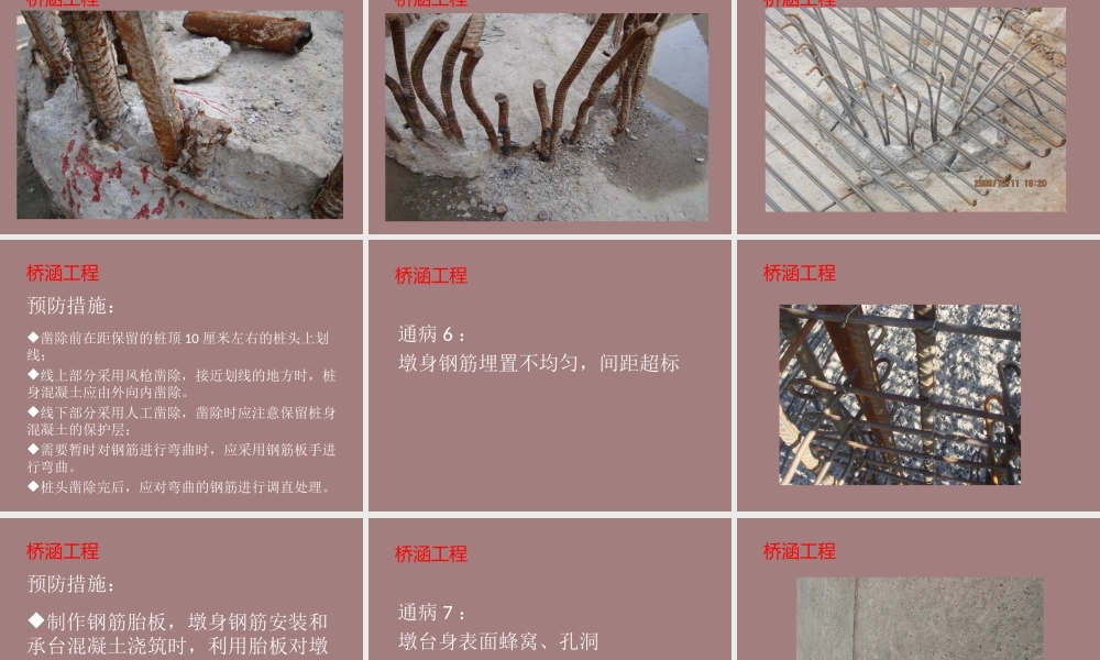 桥梁隧道施工常见质量通病及预防PPT(196页)