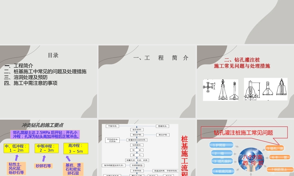 桥梁桩基工程施工常见问题汇总及处理方法ppt（66页）