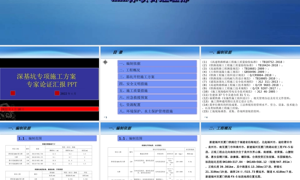 深基坑开挖专家论证施工方案汇报2022ppt（42页）