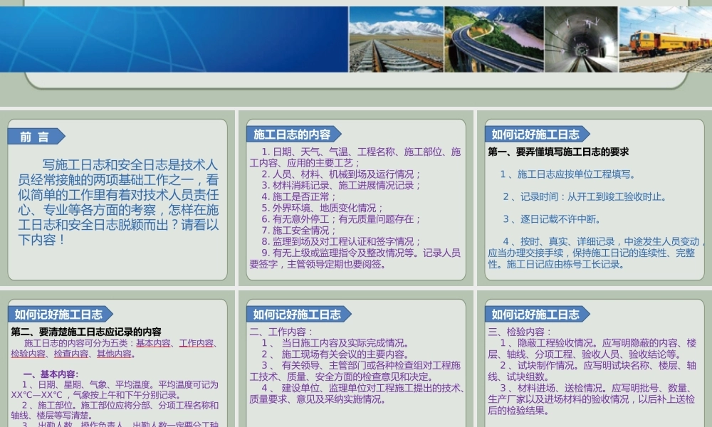 施工日志和安全日志的规范写法ppt（33页）